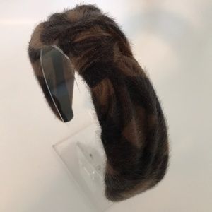 Fuzzy, brown and black knotted headband